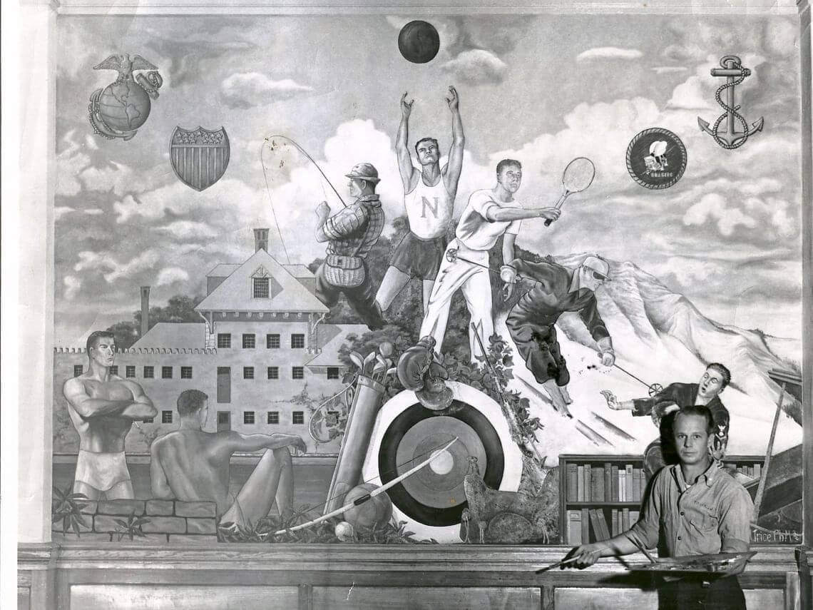 Vintage mural at Hotel Colorado