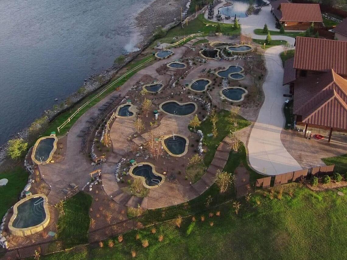 Aerial view of Iron Mountain Hot Springs