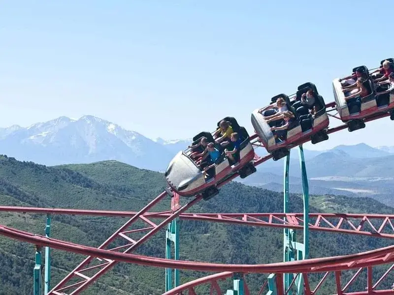 Roller coaster at Glenwood Caverns Adventure Park in Glenwood Springs, Colorado