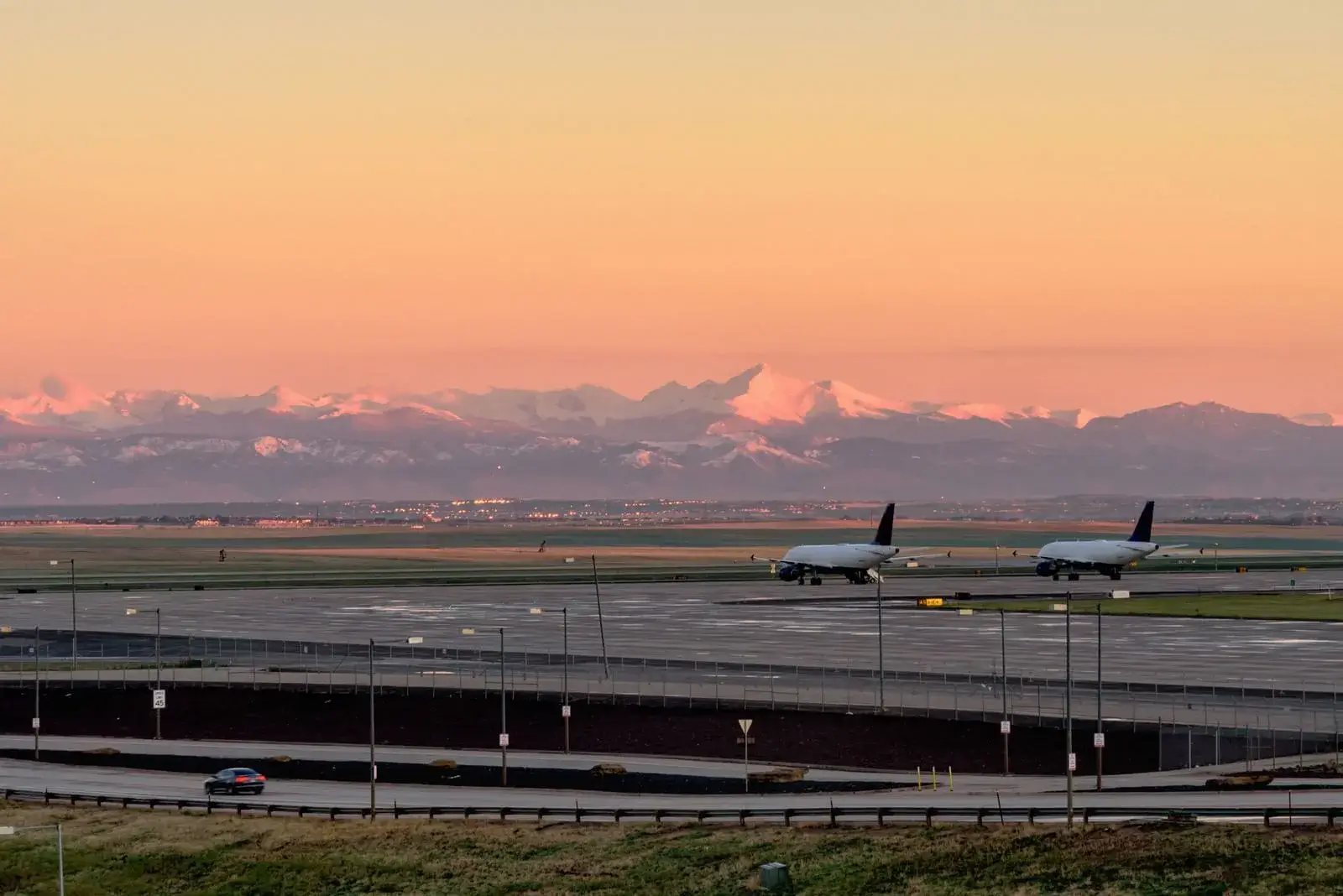 DIA at sunset