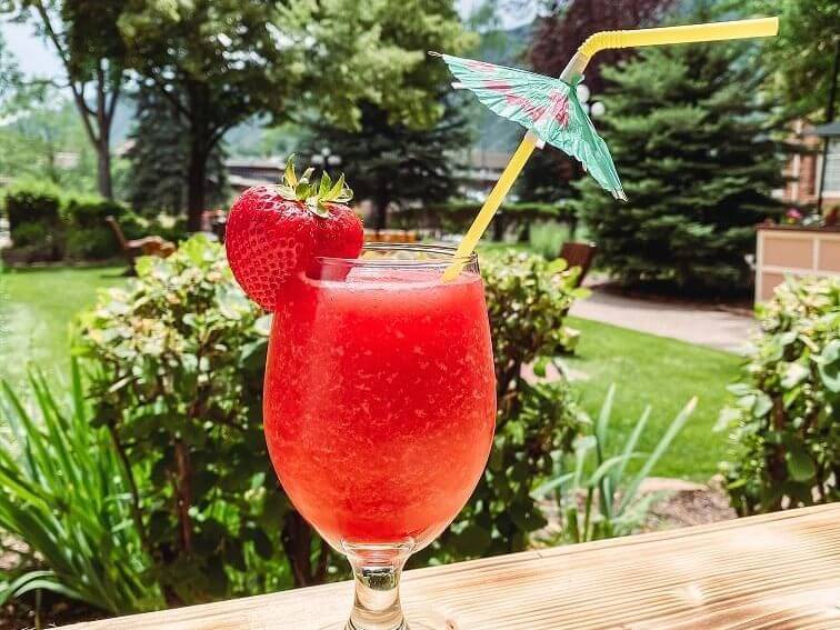 Frosty red frozen cocktail at Hotel Colorado