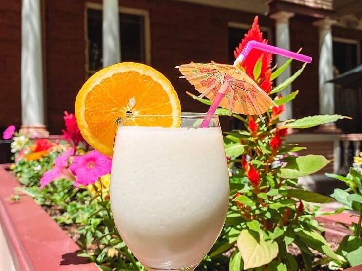Frosty white frozen cocktail at Hotel Colorado