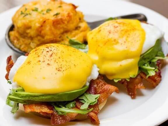 Eggs Benedict for breakfast at Hotel Colorado