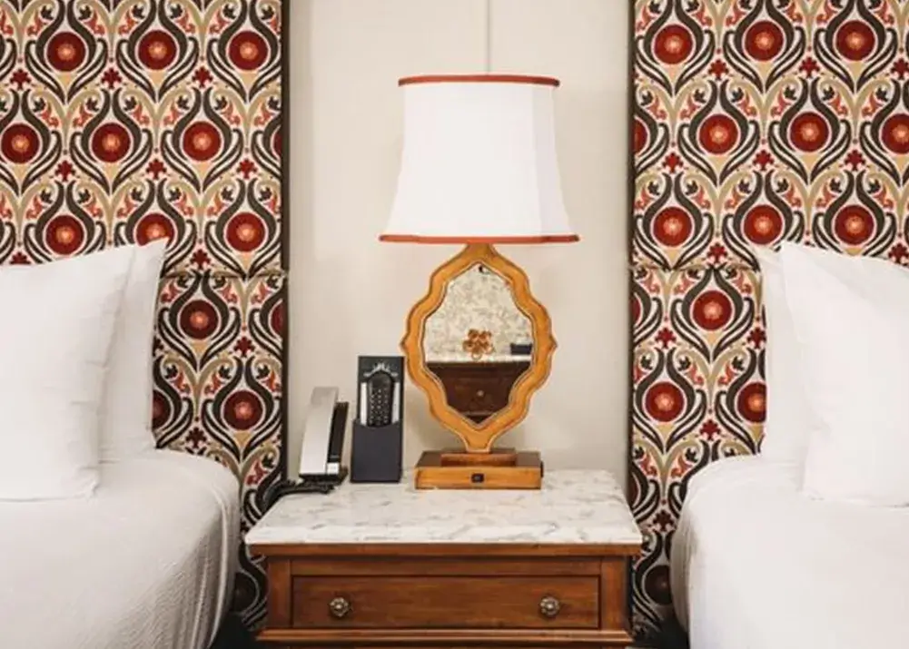 Two queen beds in a Classic Double Queen Room in Hotel Colorado in Glenwood Springs