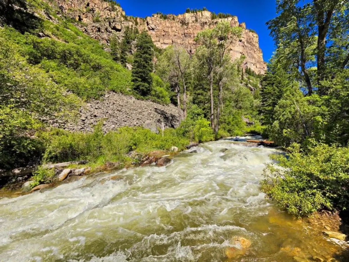 Fast flowing Grizzly Creek in Glenwood Canyon
